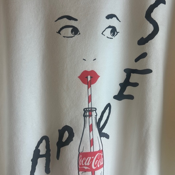 The Laundry Room Art Apres Coca-Cola Lips Graphic Relaxed Crewneck Sweatshirt - Picture 7 of 12
